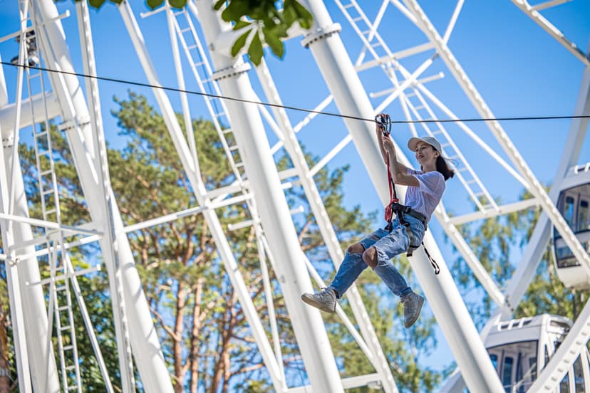 Pramogos „Palangos vasaros parke“: lynų trasa