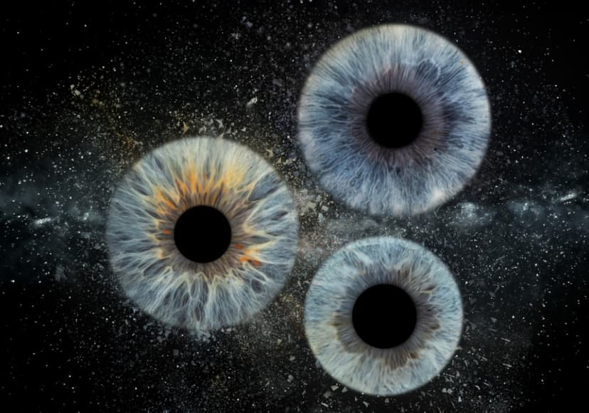 Skaitmeninė 3 akių rainelių nuotrauka su rėmeliu