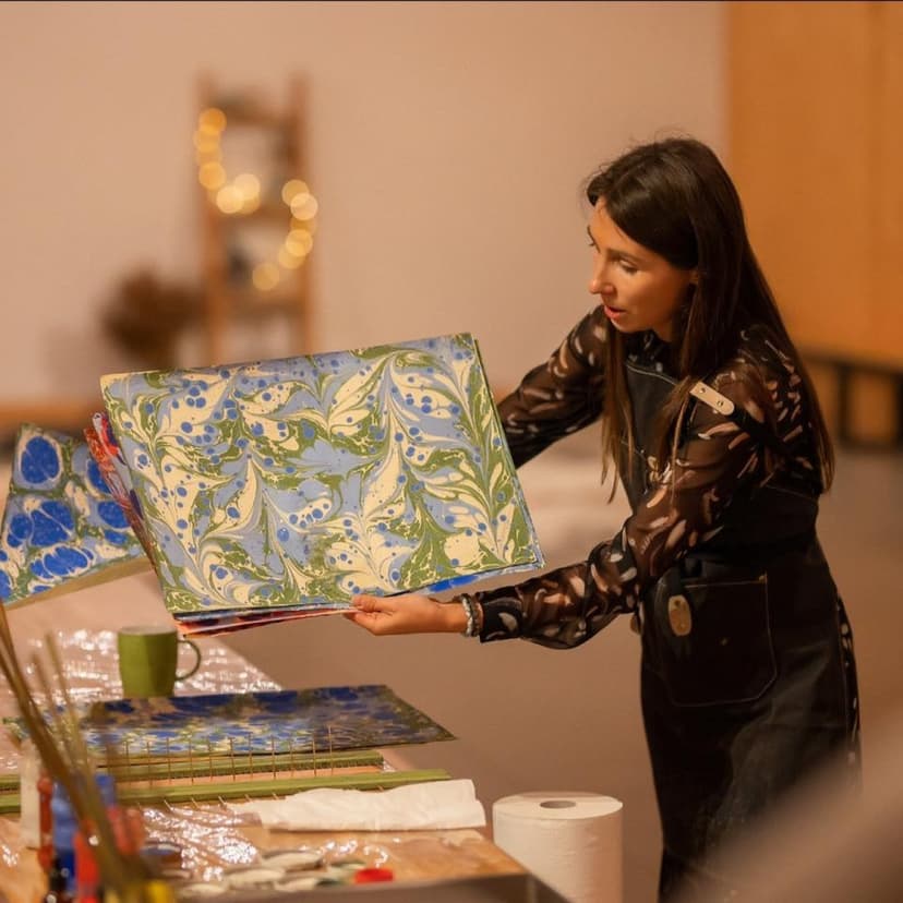 Ebru – tapyba and vandens (A3 formatas)